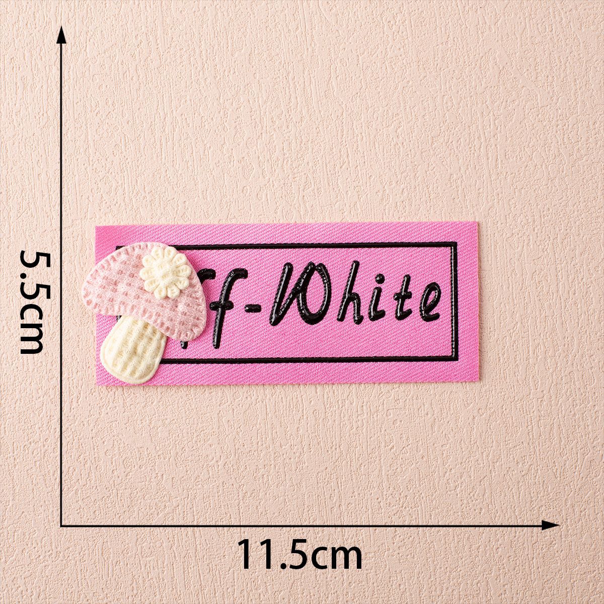 Unique Off - White Handmade 3D Offset - Printed Fabric Label 6pcs