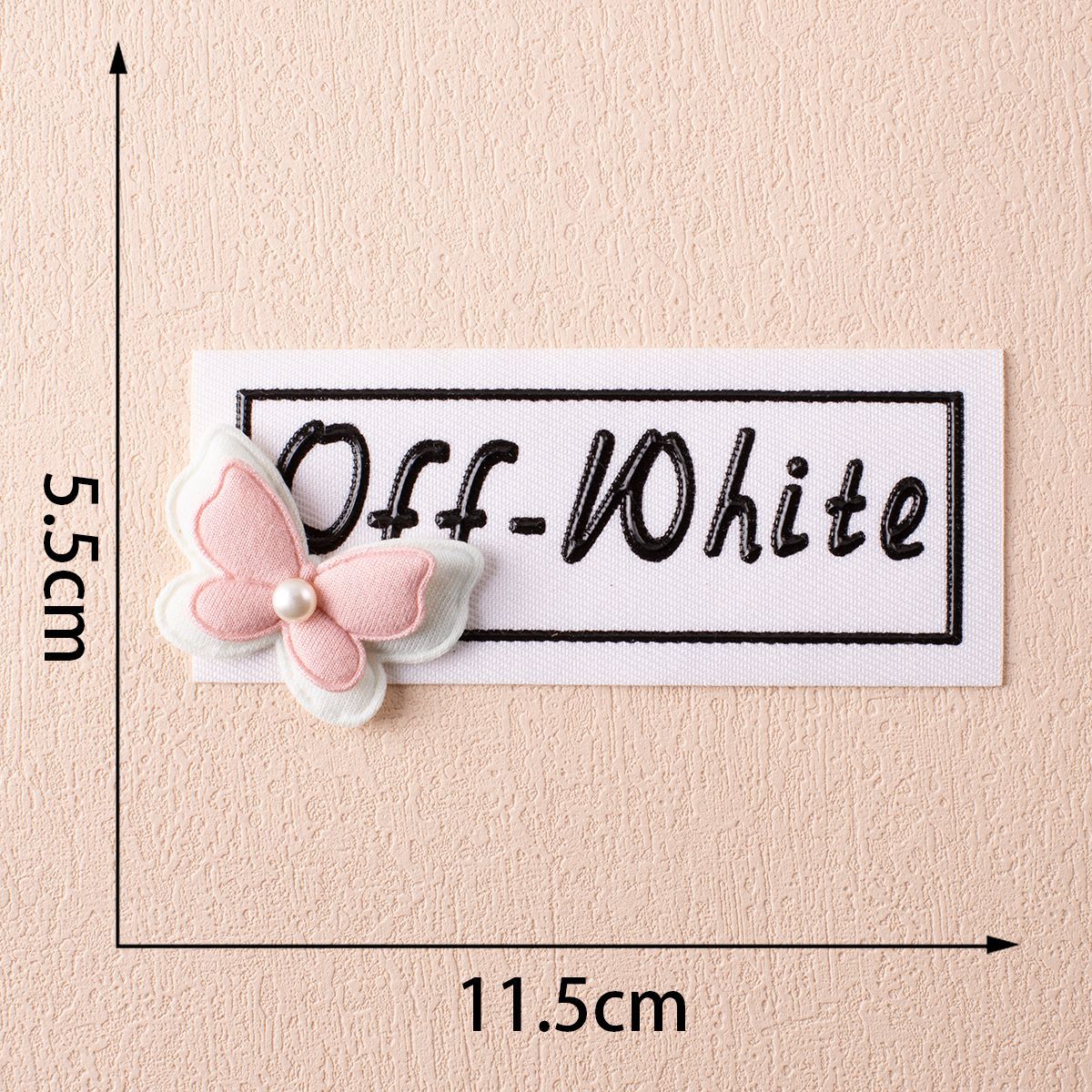 Unique Off - White Handmade 3D Offset - Printed Fabric Label 6pcs