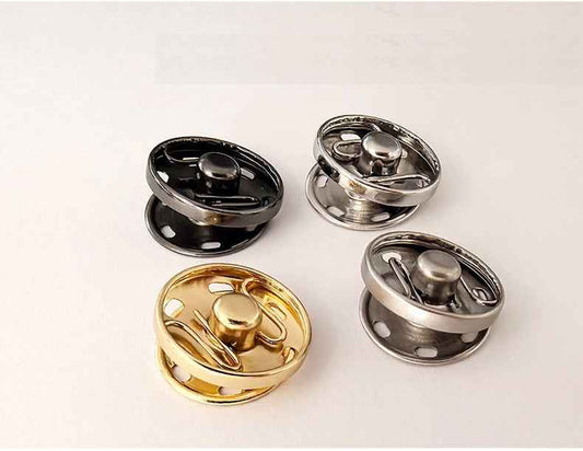 Solid Brass Snap Buttons Hand-Sewn Metal Fasteners 50 Pack(5 Colors)