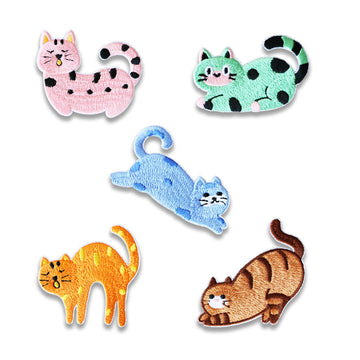 Dopamine Kitten Self-Adhesive Embroidered Patches 5 Pack