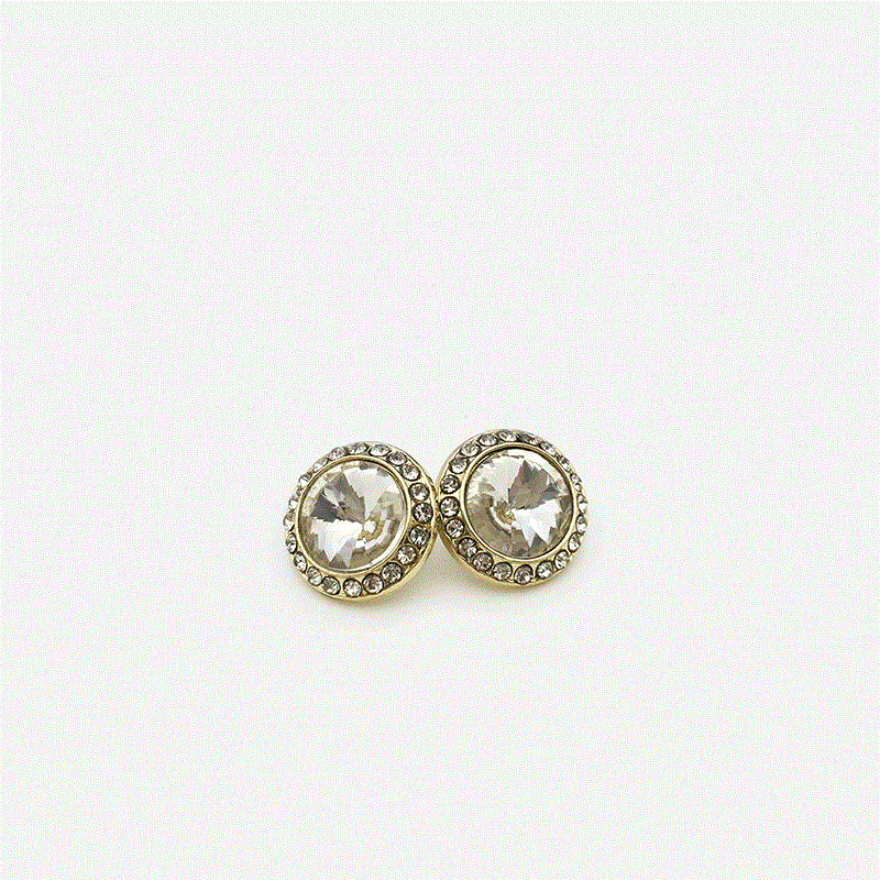 Sparkling Crystal & Rhinestone Metal Shank Buttons – 24-Pack Gold White