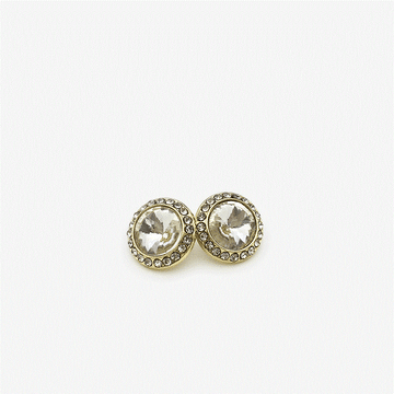 Sparkling Crystal & Rhinestone Metal Shank Buttons – 24-Pack Gold White