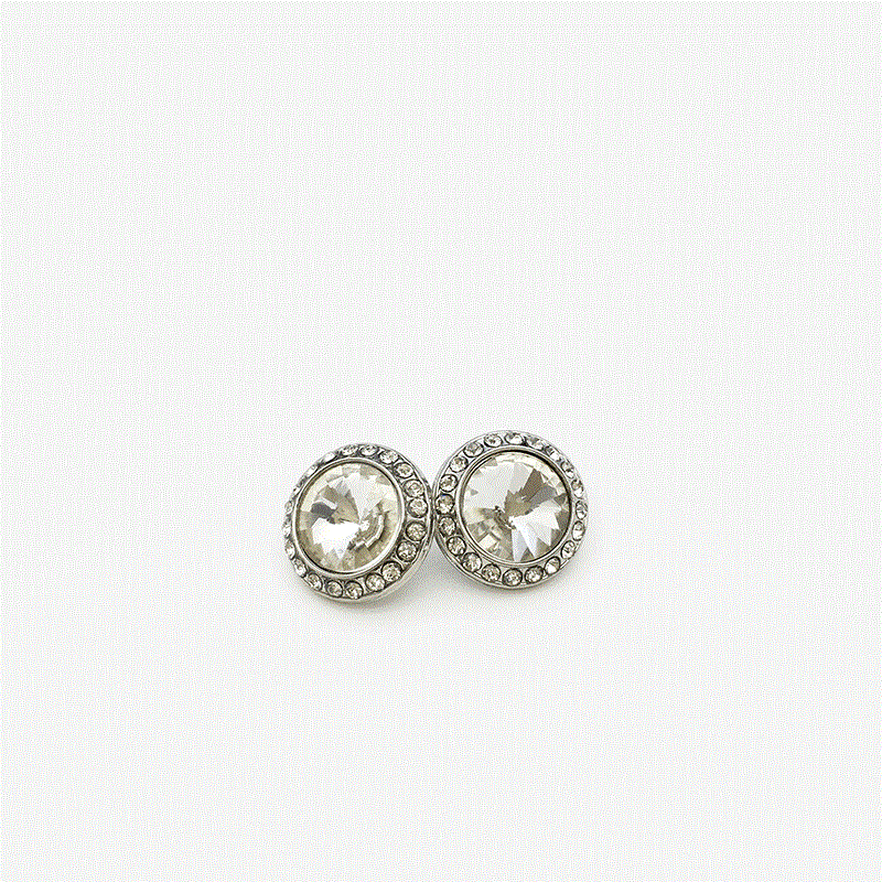 Sparkling Crystal & Rhinestone Metal Shank Buttons – 24-Pack Silver White