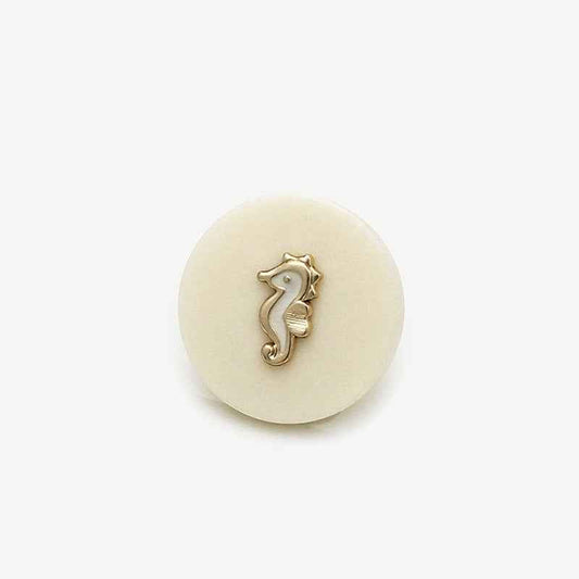 16mm/22.5mm/25mm Beige/Black Seahorse Resin-Metal Shank Buttons 20pcs Black