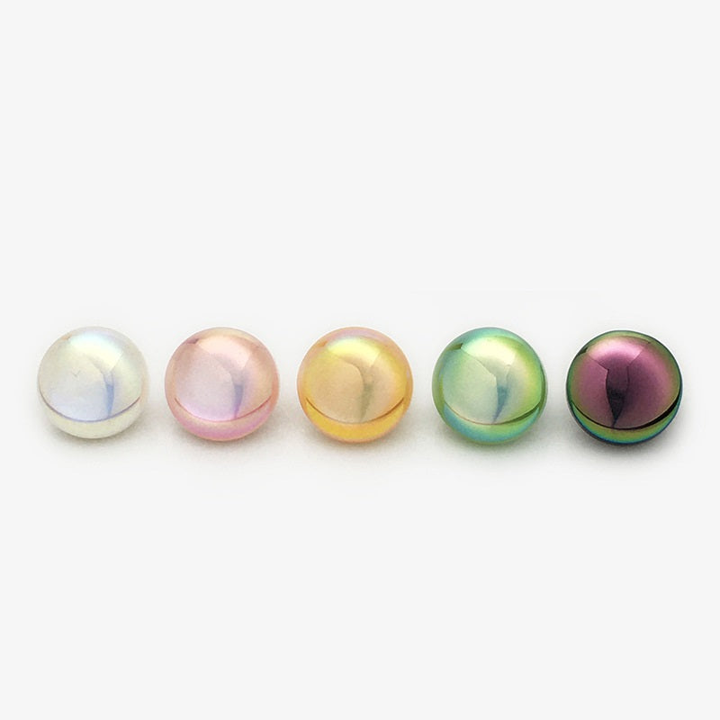 11mm Round Resin Metal Buttons with Laser Pearl Effect 50pcs 5 Mixed Color