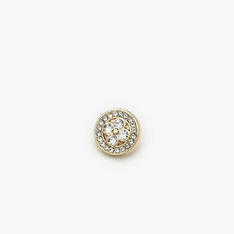 11mm Gold Silver Metal Four Leaf Clover Diamond Shirt Buttons 20pcs Gold