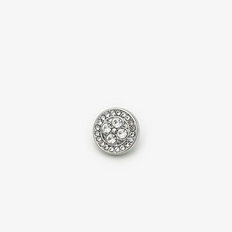 11mm Gold Silver Metal Four Leaf Clover Diamond Shirt Buttons 20pcs Silver