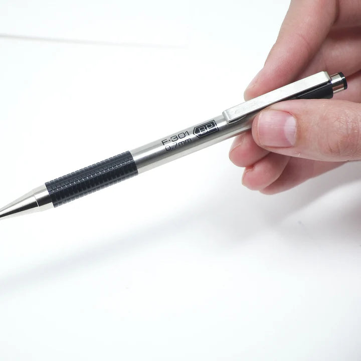 Zebra F-301 Retractable Ballpoint Pen,Fine Point,0.7mm,Black,2 Pack