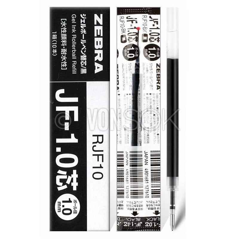 Zebra JF-1.0 Sarasa Gel Pen Refill - 1.0 mm - Black - 10 Pack