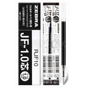 Zebra JF-1.0 Sarasa Gel Pen Refill - 1.0 mm - Black - 10 Pack