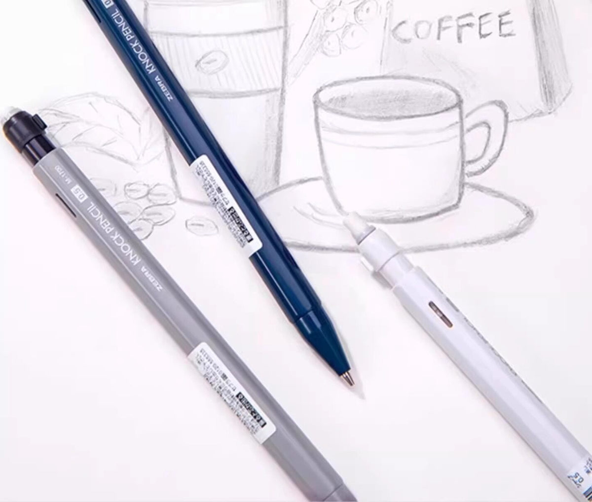 Zebra KNOCK Shake Mechanical Pencil 0.5mm | Macaron Pastel Colors | Low Center of Gravity | Includes 12 Lead Refills