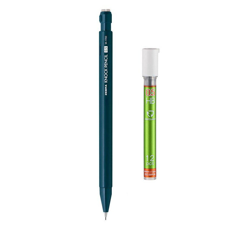 Zebra KNOCK Shake Mechanical Pencil 0.5mm | Classic Colors | Low Center of Gravity | Includes 12 Lead Refills Navy