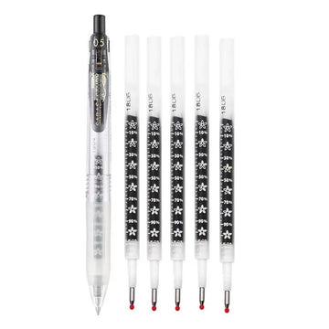 Zebra Sarasa Study Gel Pen - 0.5 mm - with 5pcs Black Ink Refills