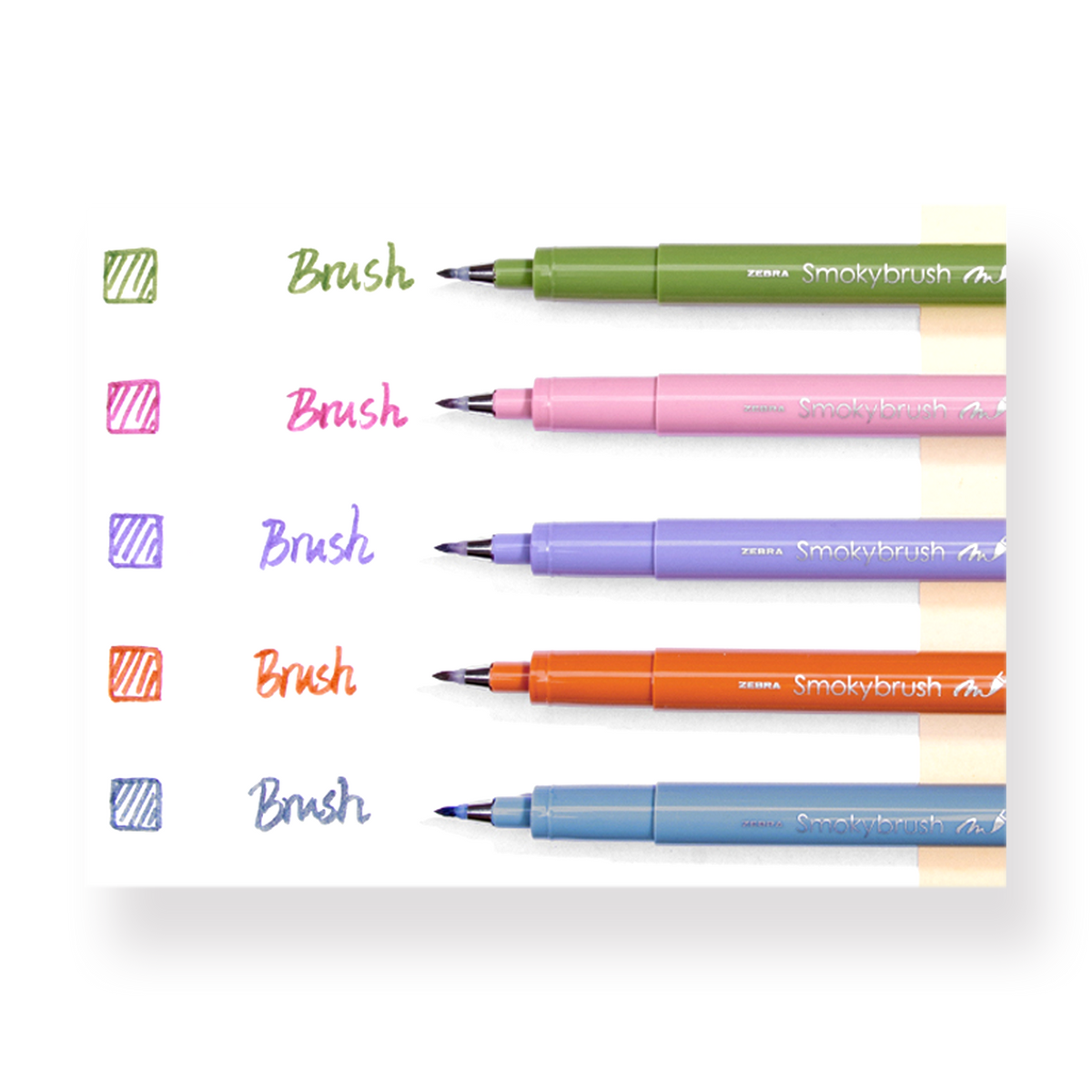 Zebra Smoky Brush Pen - Set of 5 Colors