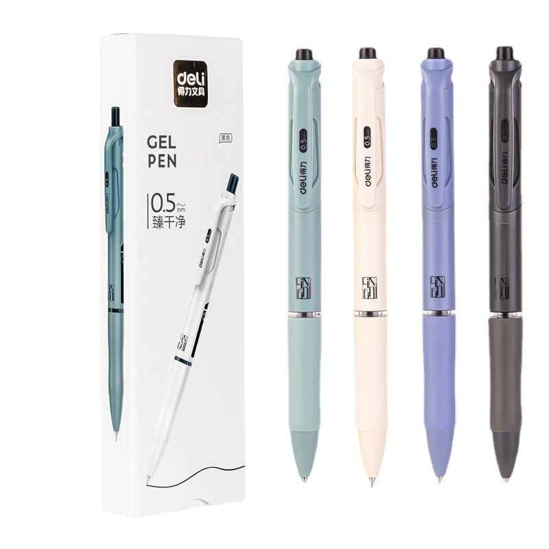 DELI Retractable Gel Pens 0.5mm,Black Ink,8 Pack