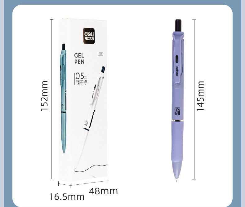 DELI Retractable Gel Pens 0.5mm,Black Ink,8 Pack