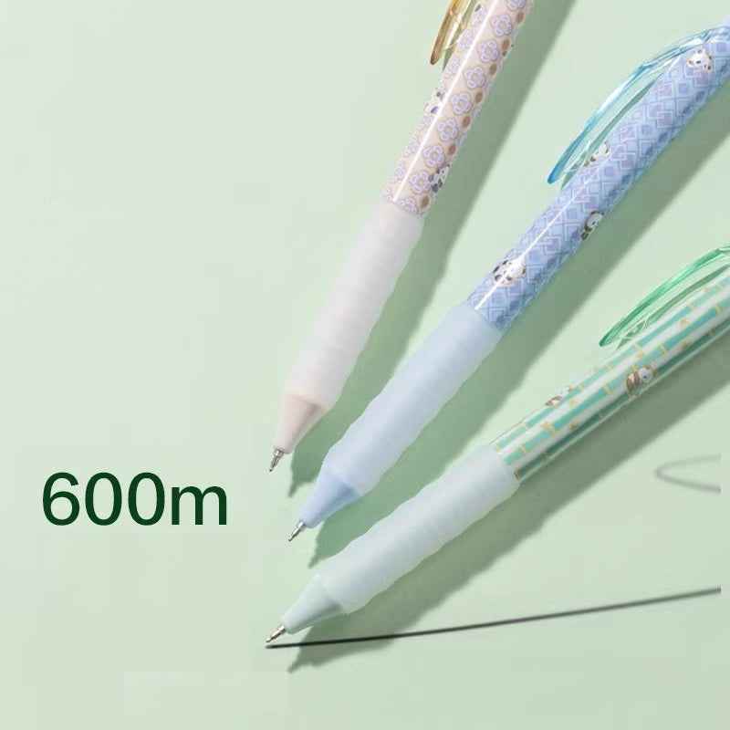 DELI Panda Retractable Gel Pens Soft Grip Black Ink Pens 0.5mm 8 Pack