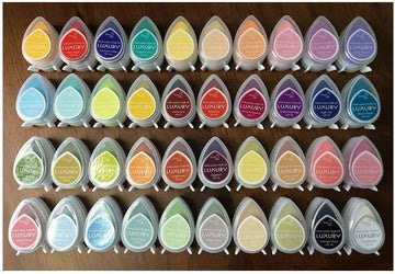 40 kolorowych kropli rosy Craft Ink Pad do papieru, drewna i tkanin