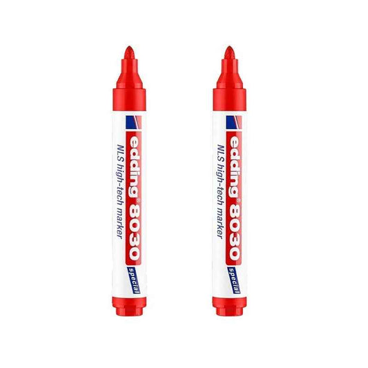 edding 8030 NLS high-tech marker low-corrosion marking ink 2 Pack 2 Red