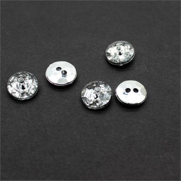 9mm-25mm Two-Hole Acrylic Transparent Buttons Diamond Facets 900 Pack