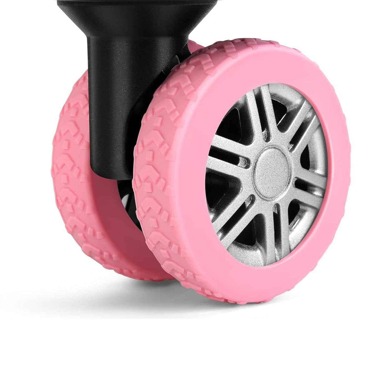 Silicone Suitcase Luggage Wheel Covers Protectors 8 Pack Pink