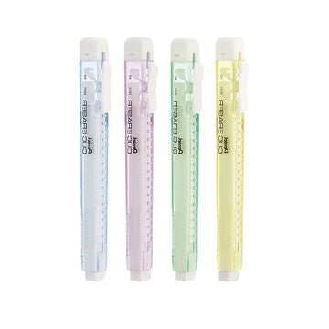 Pentel Clic Eraser ZE81-Transparent Barrel (NON PVC) - 4 Pack