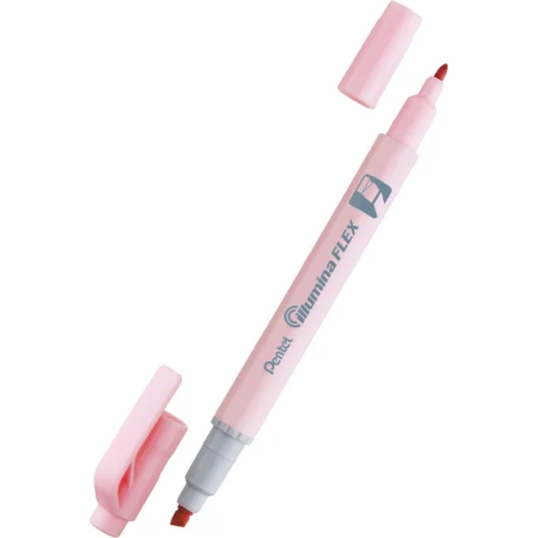 Pentel Dual Tip Highlighter Pastel Illumina Flex (Pack of 2) Pink