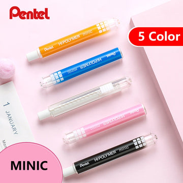 Pentel ZE82 Hi-POLYMER Minic Retractable Eraser with 9 Refills