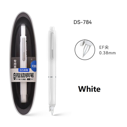 Retractable Fountain Pen 0.38mm Extra Fine Nib White