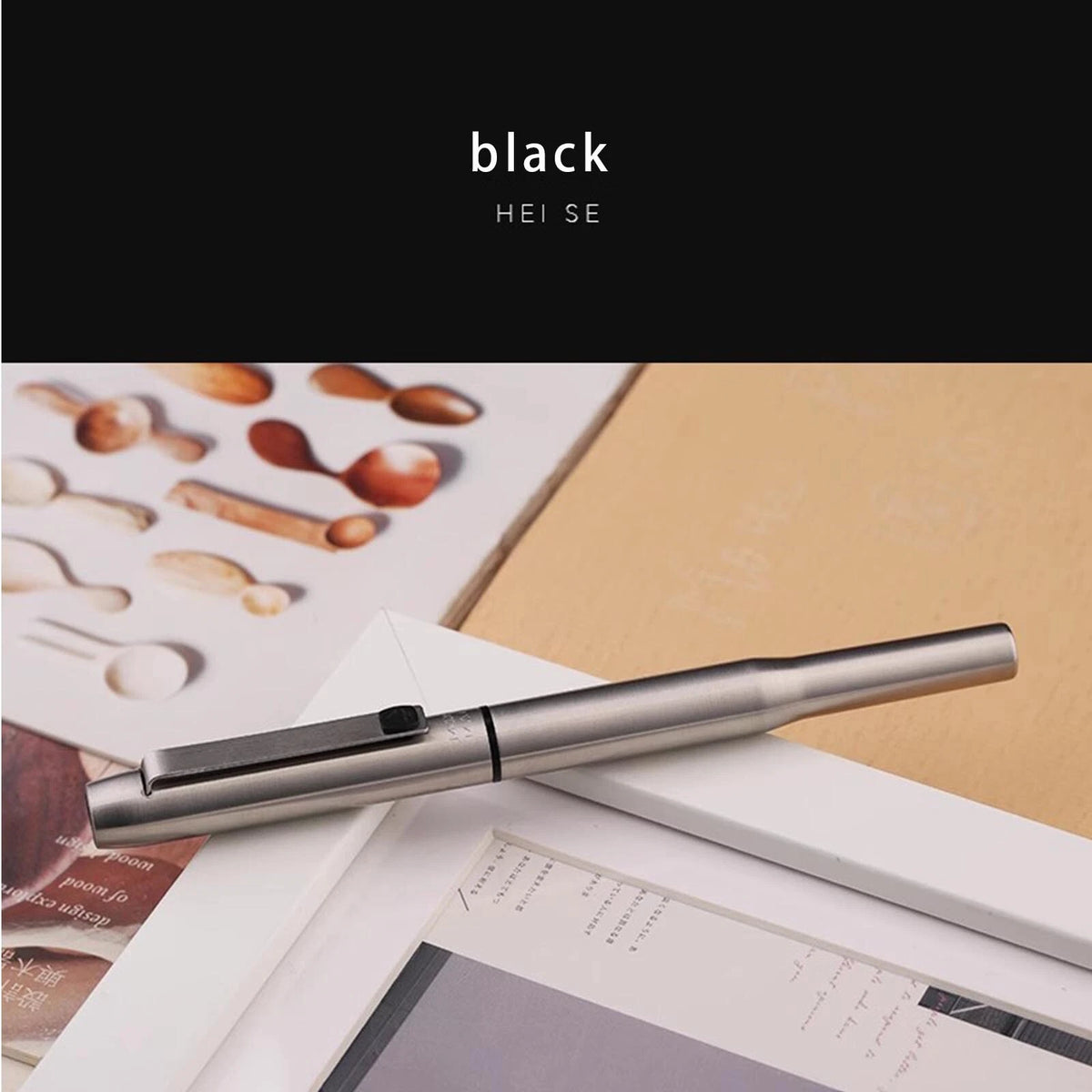 MAJOHN B25 Metal Fountain Pen Fine Nib 0.5mm Black