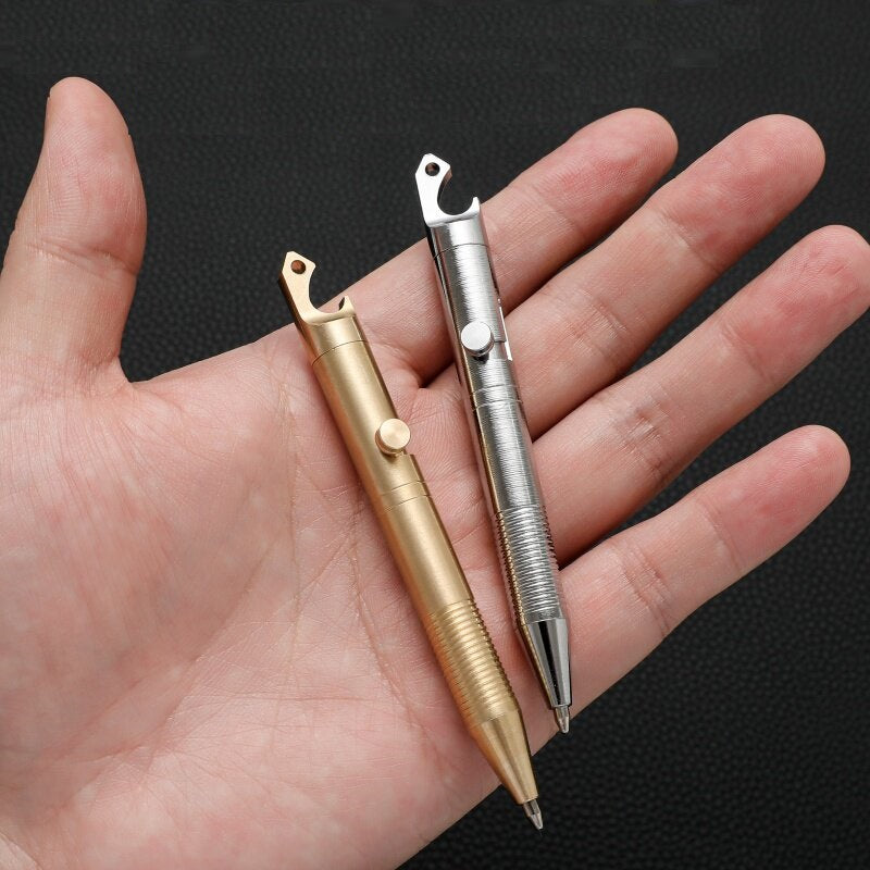 Brass Bolt-Action Tactical Pen with Bottle Opener | EDC Everyday Carry