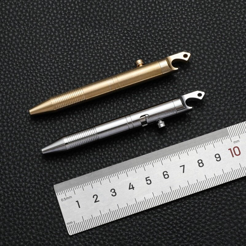 Brass Bolt-Action Tactical Pen with Bottle Opener | EDC Everyday Carry