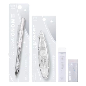 Tombow MONO Shimmer Edition Mechanical Pencil Eraser Leads Set of 4 [Limited] White