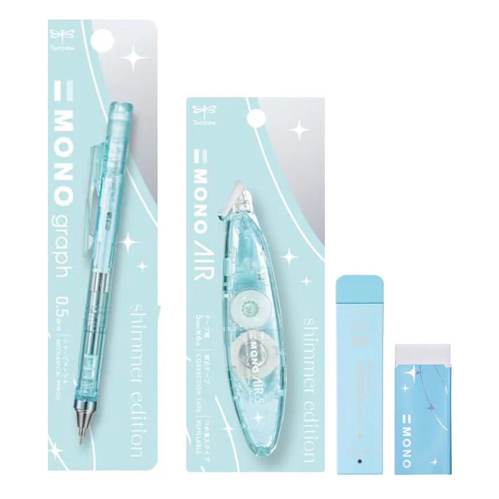 Tombow MONO Shimmer Edition Mechanical Pencil Eraser Leads Set of 4 [Limited] Light Green