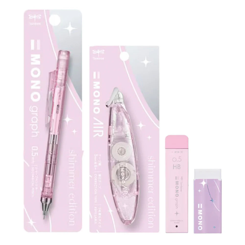 Tombow MONO Shimmer Edition Mechanical Pencil Eraser Leads Set of 4 [Limited] Light Pink