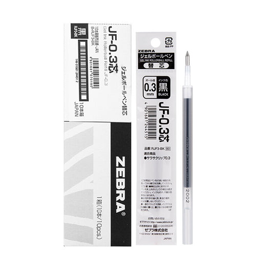 Zebra JF-0.3 Sarasa Gel Ballpoint Pen Refills,0.3mm,10 Pack