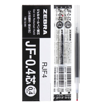 Zebra JF-0.4 Sarasa Gel Ballpoint Pen Refills,0.4mm,10 Pack Black
