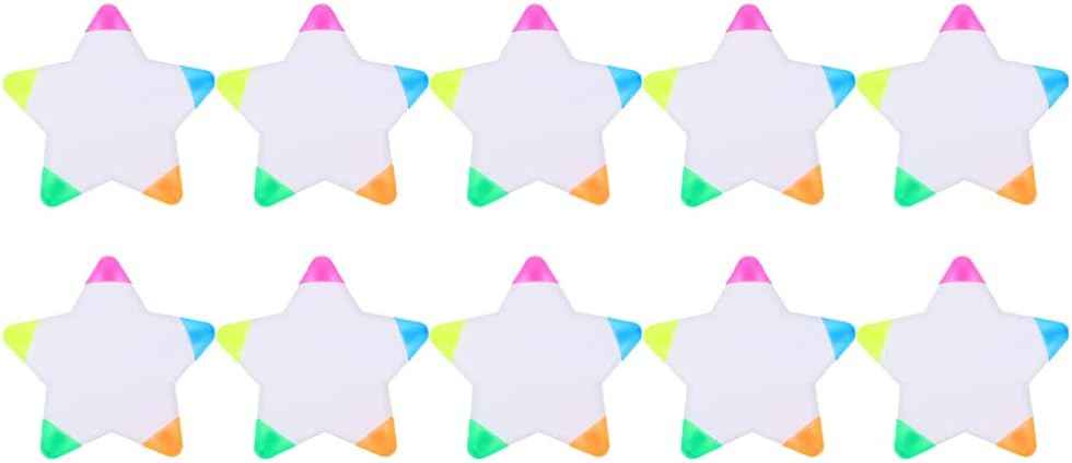 10 Stück sternförmige Aquarell-Textmarker, 5-in-1-farbige fluoreszierende Stifte