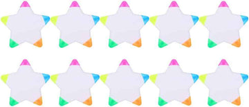 10 Stück sternförmige Aquarell-Textmarker, 5-in-1-farbige fluoreszierende Stifte