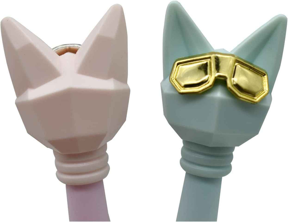 12 stuks schattige kat balpennen cartoon dragen gouden zilveren bril