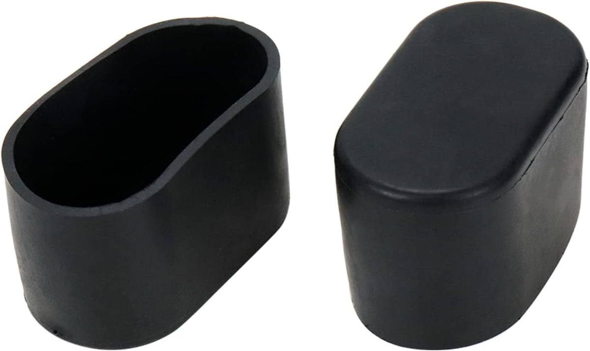 8Pcs Oval Chair Leg Caps PVC Furniture Pad Black