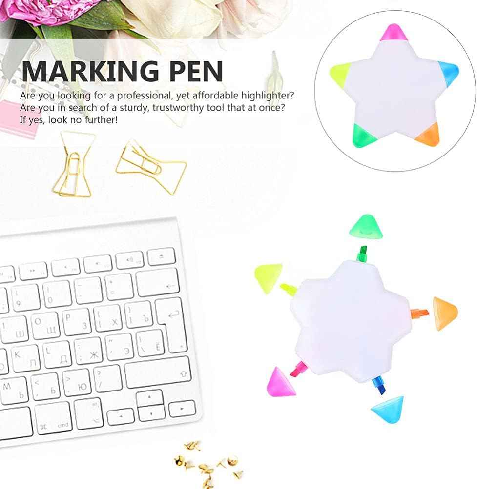 10 Stück sternförmige Aquarell-Textmarker, 5-in-1-farbige fluoreszierende Stifte