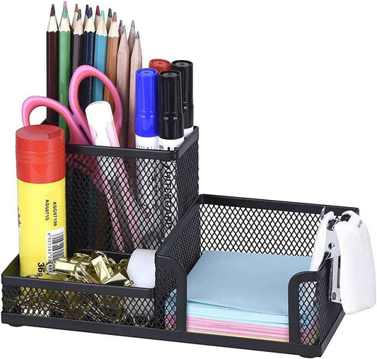 Comix Mesh-Stifthalter mit Post-it-Notizhaltern, Schreibtisch-Organizer