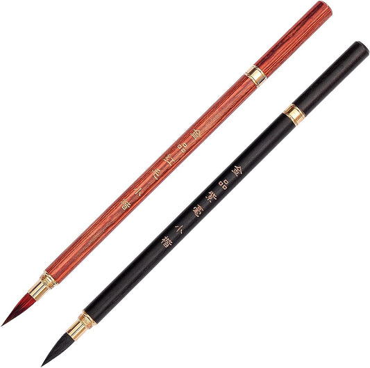 2 Stück traditionelle chinesische Kalligraphie-Schreibpinsel für Sumi-Malerei