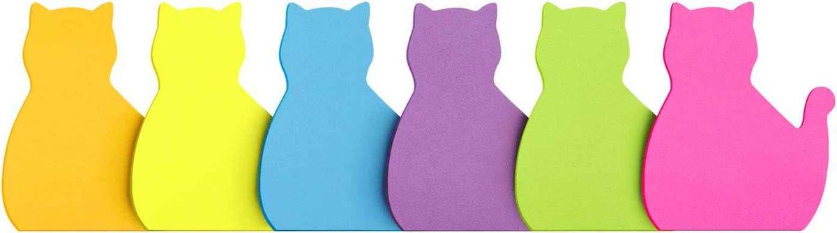 Cat Shape Sticky Note 6 Color 60 Sheets/Pad