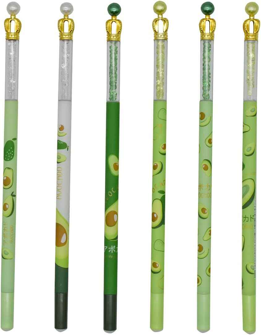 12 stuks sappige avocado glanzende kroon gelpennen 0,5 mm zwarte inkt voor kinderen school