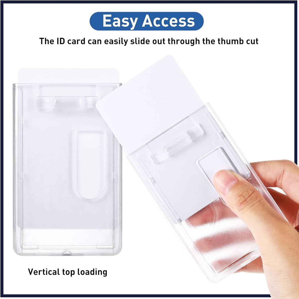 20Pcs Heavy Duty Badge Holders Rigid Hard Plastic