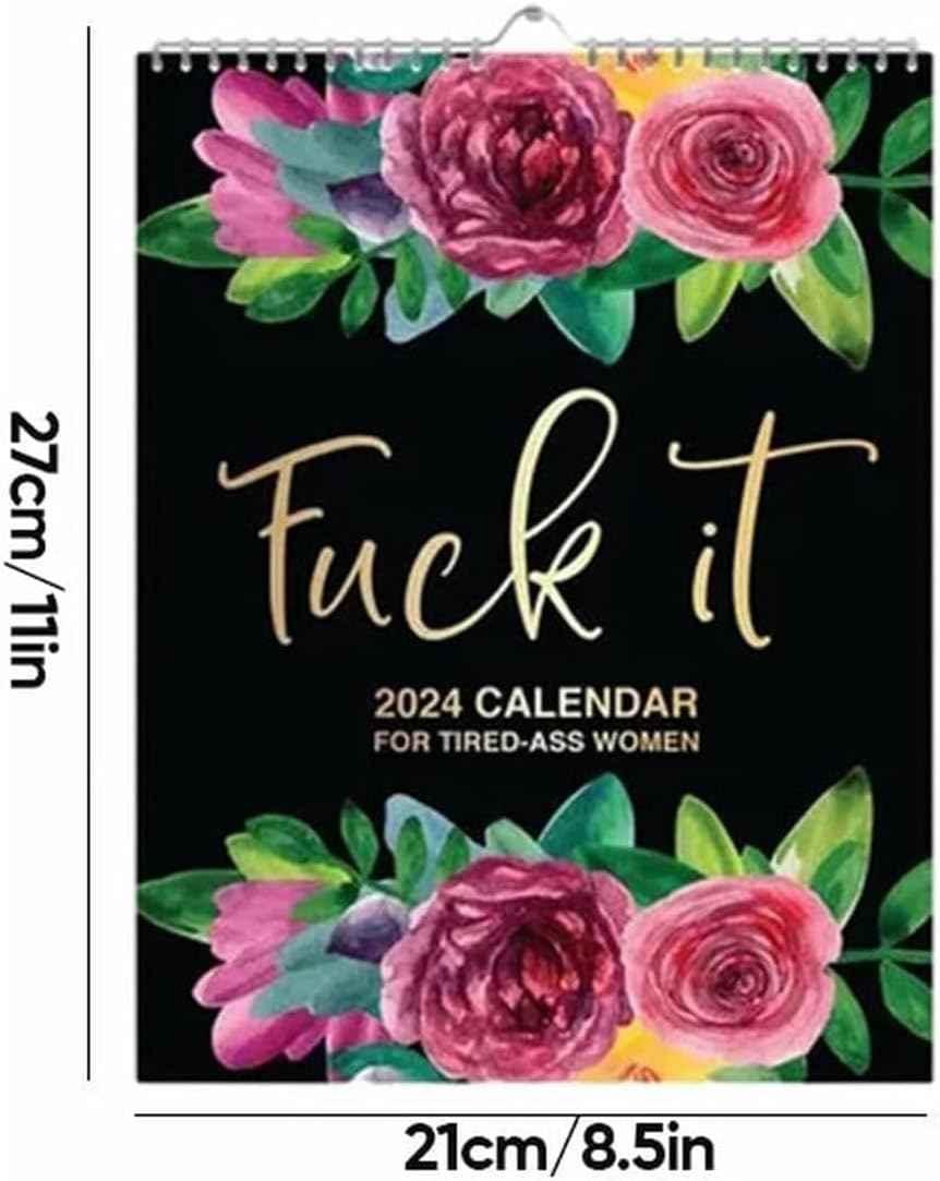Fuck it Flower Calendar Memo,Wall 2026 Calendar for Tired-Ass Women