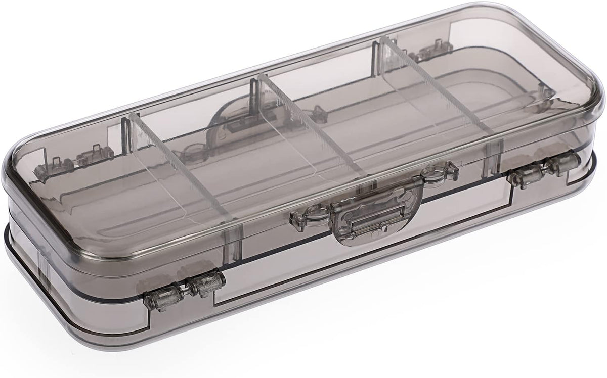 Estuche para lápices de dos pisos Caja de papelería de plástico transparente