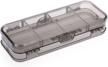Estuche para lápices de dos pisos Caja de papelería de plástico transparente